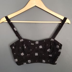 Black and silver bralette